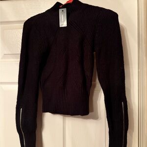 Black Ribbed Women's Sweater